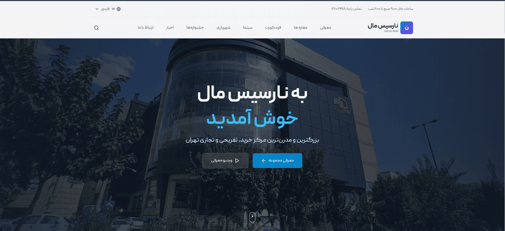 نمای وب‌سایت نارسیس مال